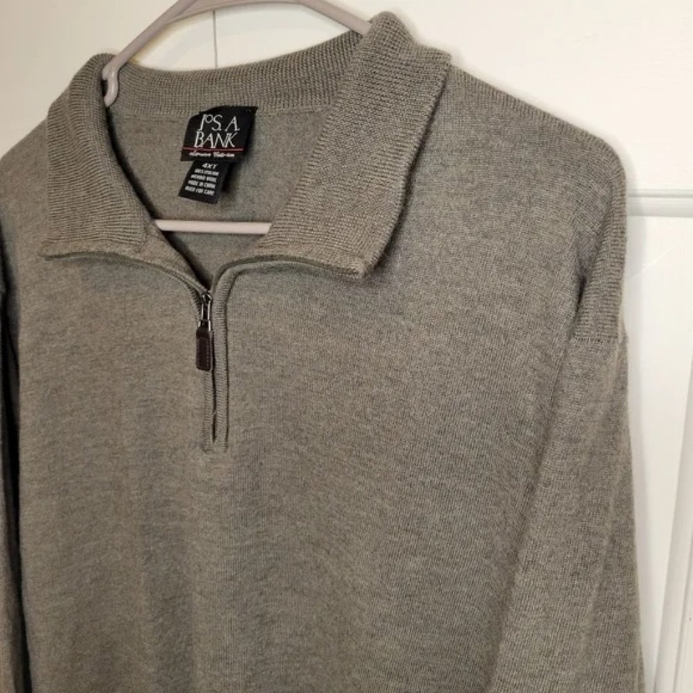Olive Green 100% Italian Sheep Wool Sweater, Sz M - Picture 4 of 15